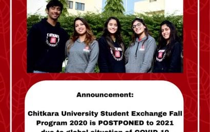 Chitkara University Fall Semester Exchange Program 2020 Postponed