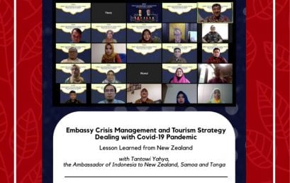 Webinar: “Embassy Crisis Management & Tourism Strategy Dealing with COVID-19 Pandemic – Lesson Learned from New Zealand”