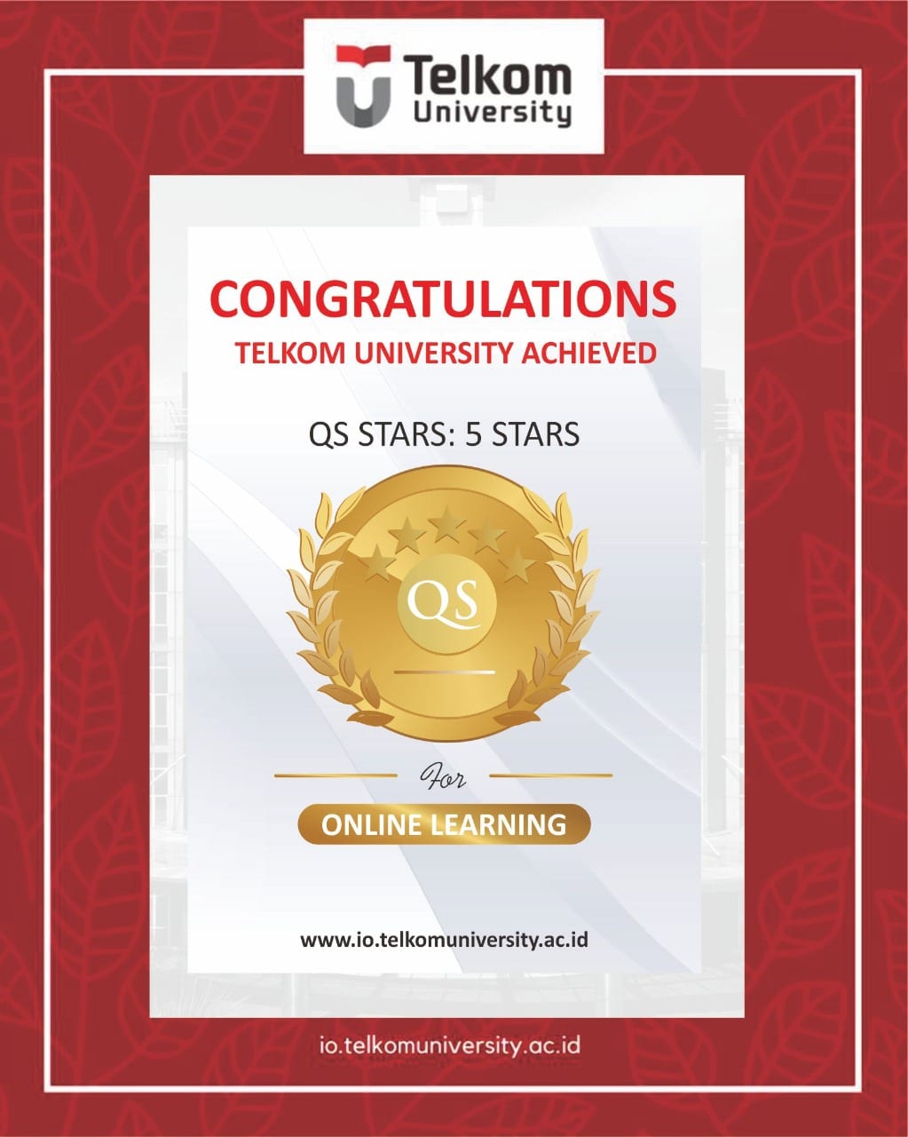 Online Learning Telkom University Achieved 5 Stars in QS Stars Online Learning Telkom University Achieved 5 Stars in QS Stars