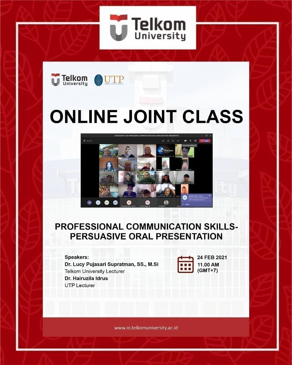 Online Joint Class, First between Tel-U & UTP Online Joint Class, First between Tel-U & UTP
