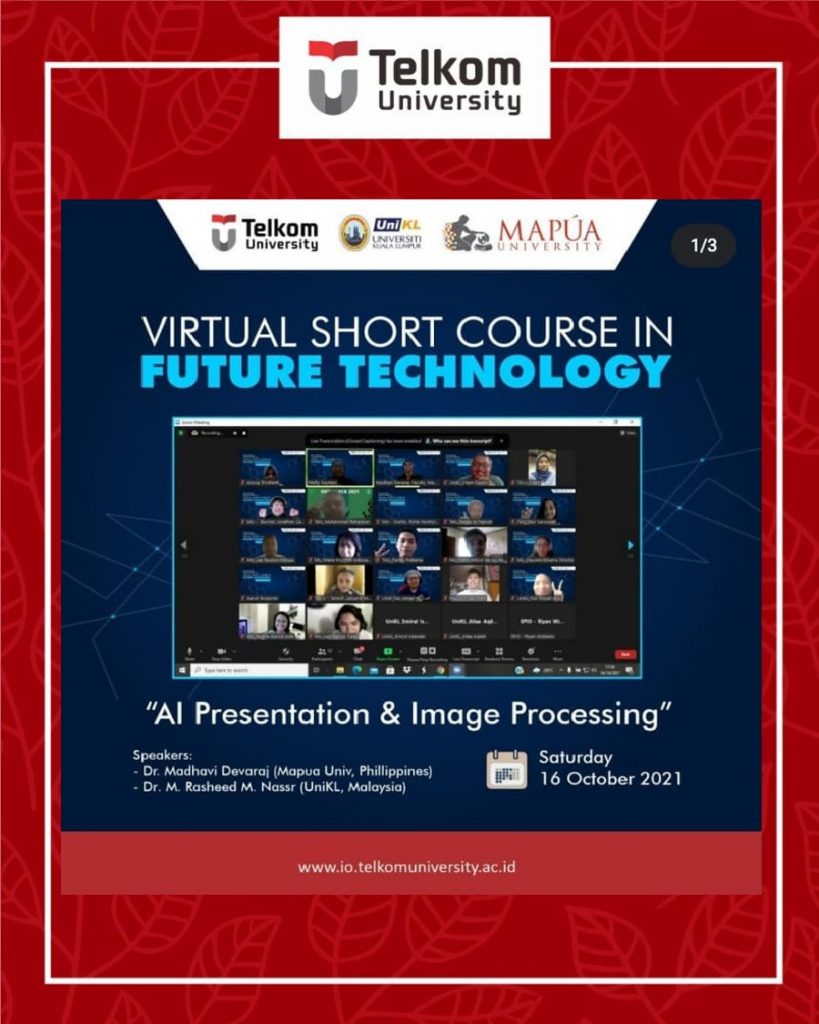 Machine Learning and Image Processing. Telkom University.