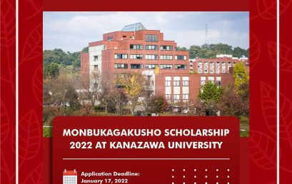 Monbukagakusho Scholarship 2022 at Kanazawa University