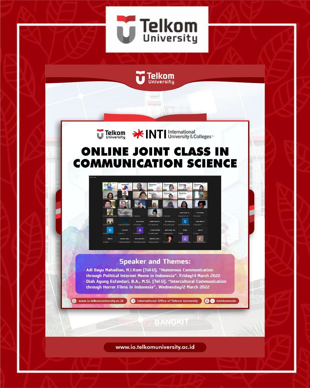 INTI X TELU: ONLINE JOINT CLASS IN COMMUNICATION SCIENCE INTI X TELU: ONLINE JOINT CLASS IN COMMUNICATION SCIENCE