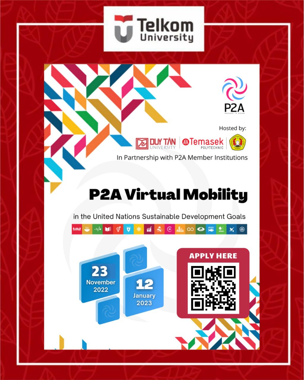 United Nations SDGs P2A Virtual Mobility. Telkom University