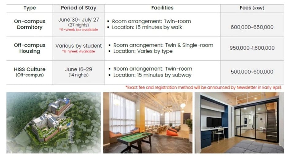 HISS 2024 Accommodation