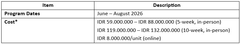 Fall Program Fee San Fraqncisco 2026